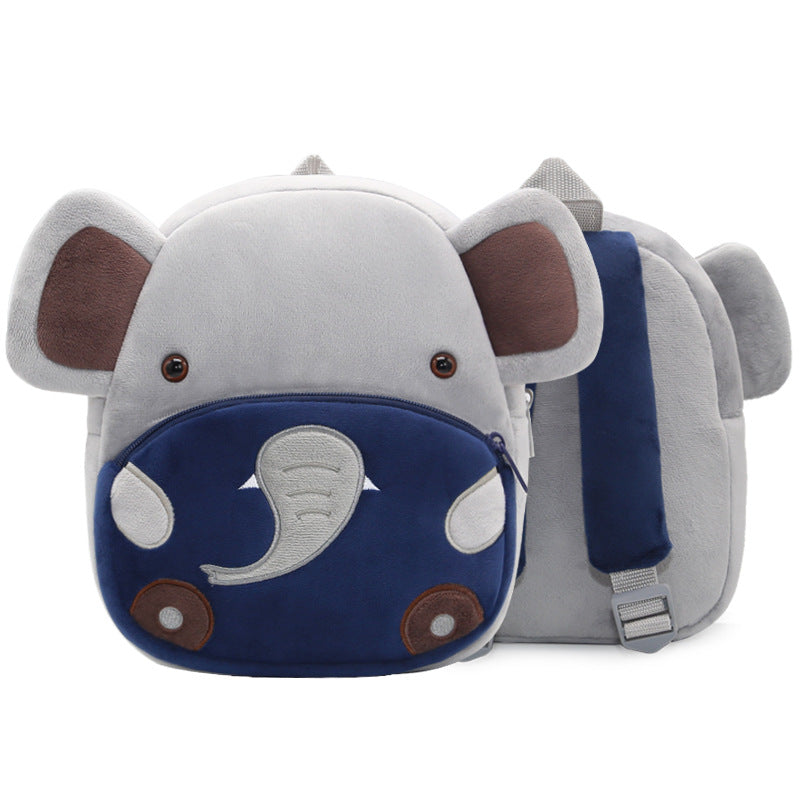 Cute Plush Animal Backpack for Kids – Cartoon Kindergarten School Bag with Zipper Pocket, Lightweight Soft Toy Design