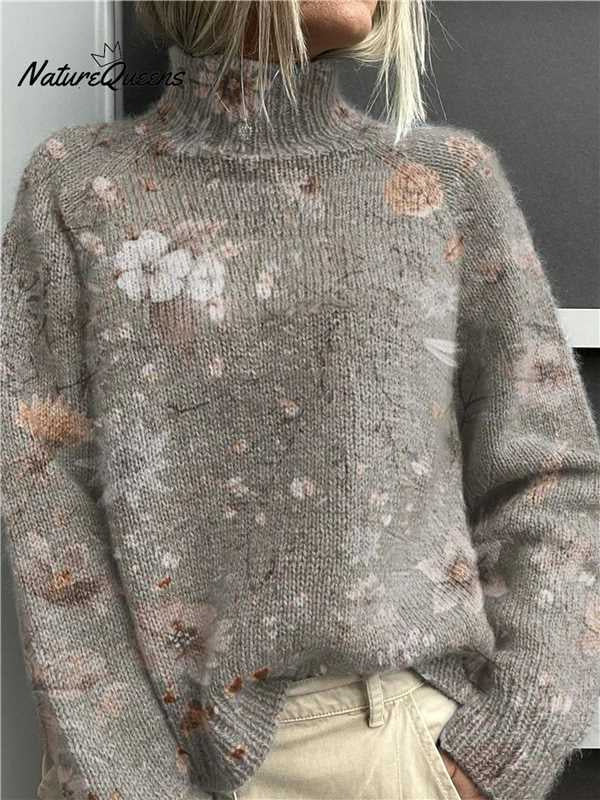 Women's Christmas Printed Turtleneck Sweater Koalakits36