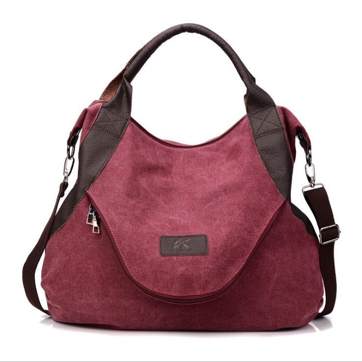 Women's Vintage Canvas Shoulder Bag – Minimalist Retro Crossbody Handbag for Everyday Use