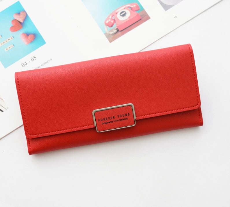 Korean Three-Fold Women's Wallet: Stylish & Functional PU Leather 