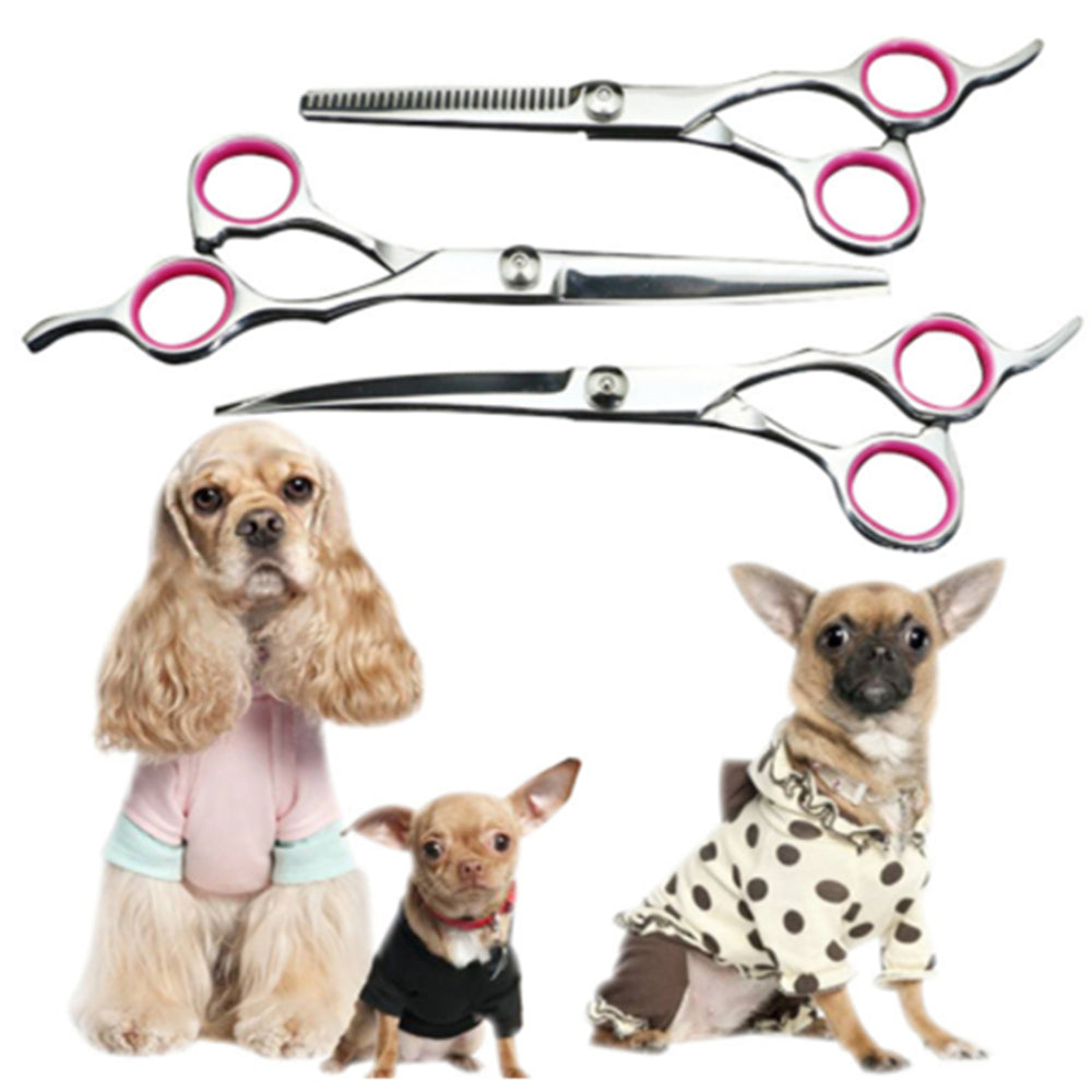 Stainless Steel Pet Grooming Scissors – Pink Trimming Shears for Dogs and Cats