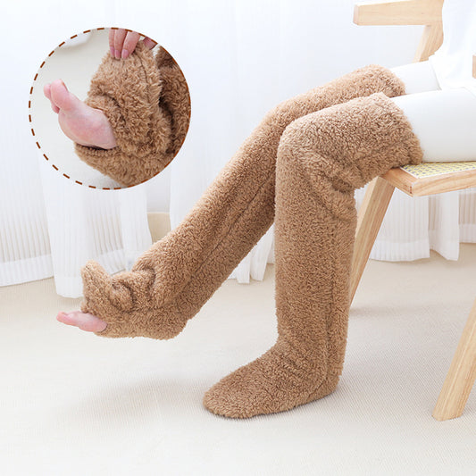 Over Knee High Fuzzy Long Socks Winter Warm Cold