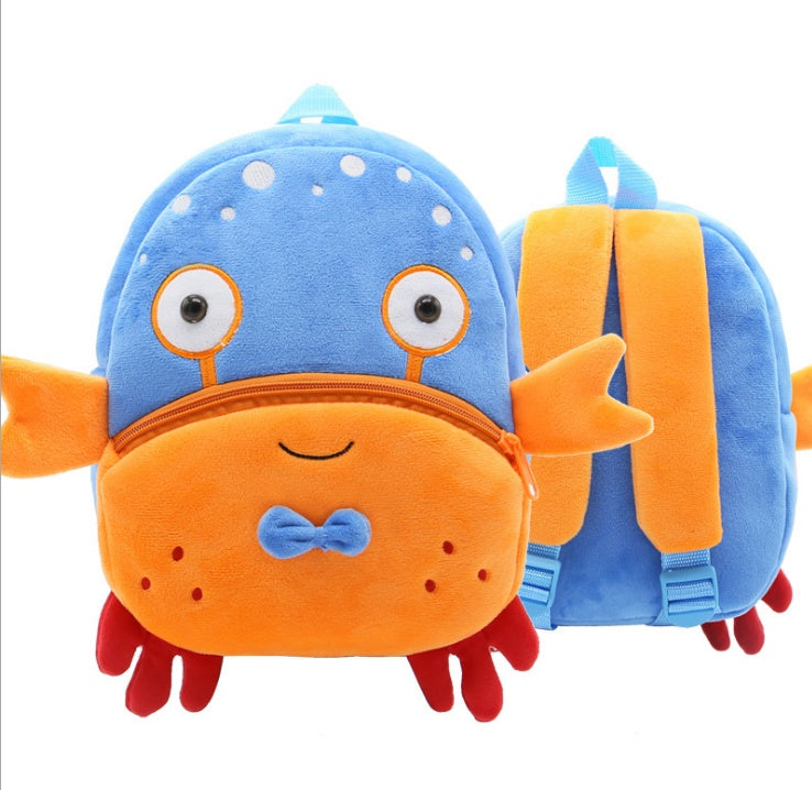 Cute Plush Animal Backpack for Kids – Cartoon Kindergarten School Bag with Zipper Pocket, Lightweight Soft Toy Design