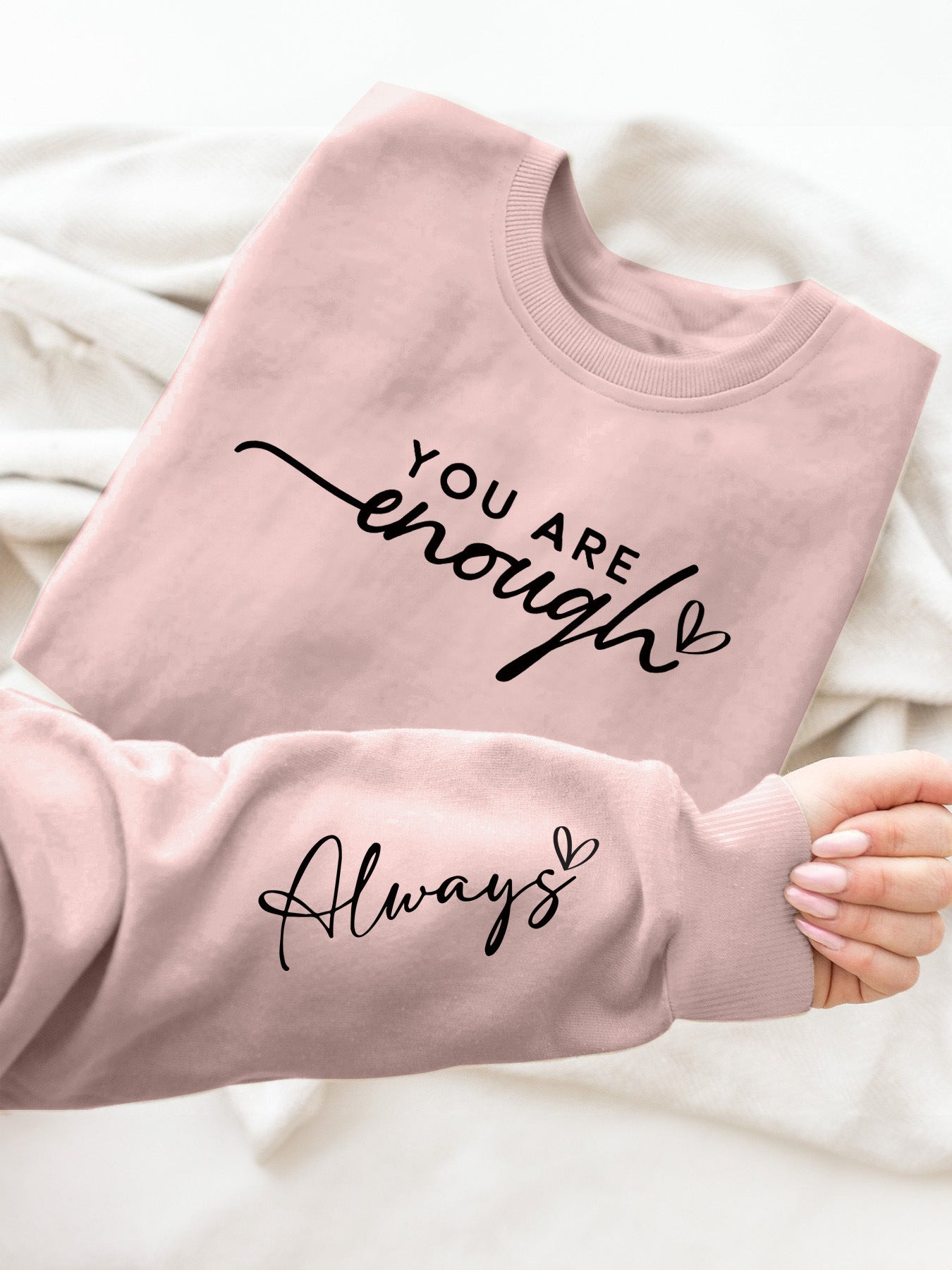 Letter Printed Hoodie Round Neck Casual Hoodie Autumn Spring
