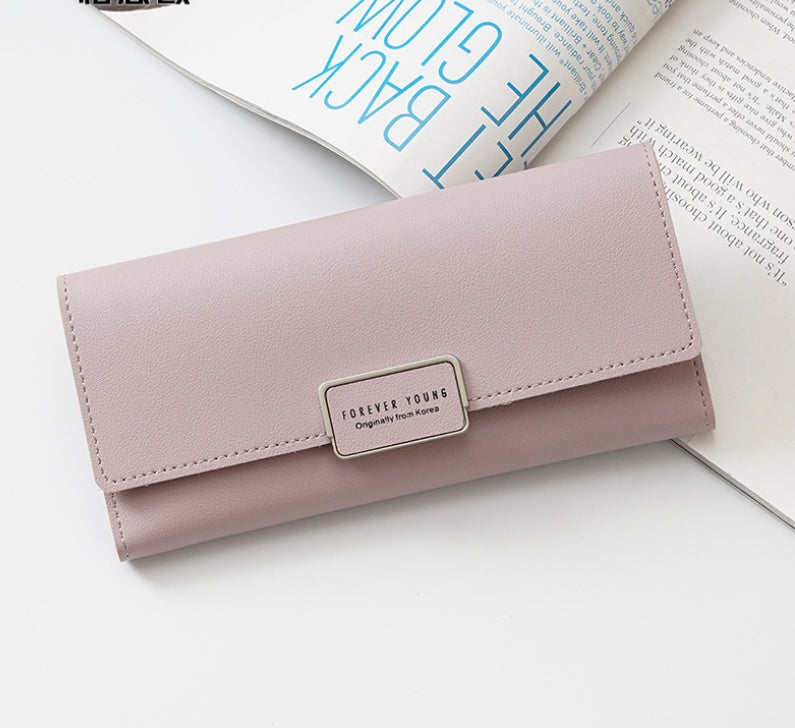 Korean Three-Fold Women's Wallet: Stylish & Functional PU Leather 