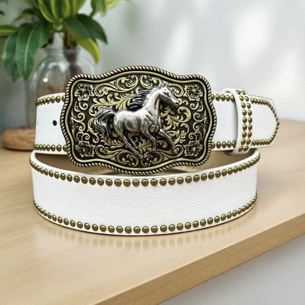 Punk Embossed Western Cowboy Belt - Elevate Your Style with Edgy Authenticity