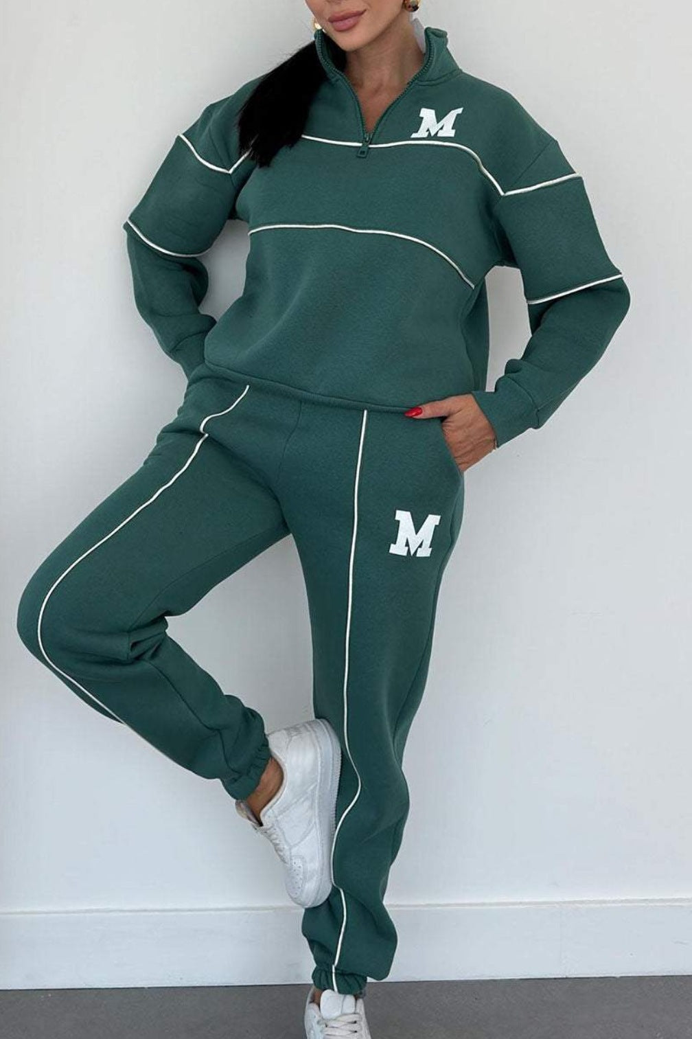 Womens 2 Piece Outfits Lounge Hoodless Pullover Sweatshirt Sweatsuit Sets Sweatshirt Baggy Fashion Sweatpants