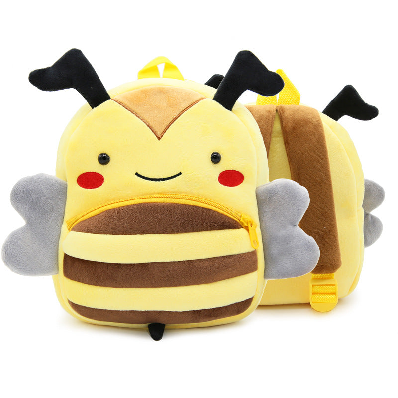 Cute Plush Animal Backpack for Kids – Cartoon Kindergarten School Bag with Zipper Pocket, Lightweight Soft Toy Design