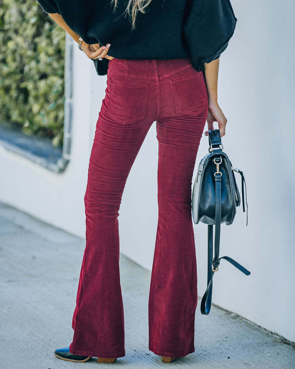 Corduroy High Waist Flared Pants Fashion Casual Slim Solid Color Trousers Women's Clothing Koalakits36