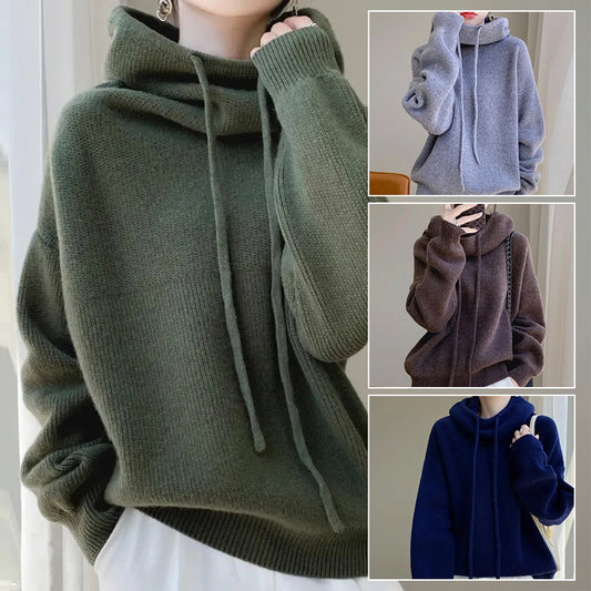 Women's Sweater Thicken Lazy Style All-match Long-sleeved Autumn Winter Warm Casual Sweater