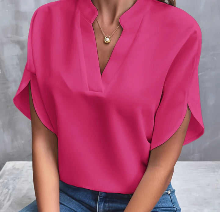 Short-sleeved Chiffon Shirt New V-neck Shirt Women's Koalakits36