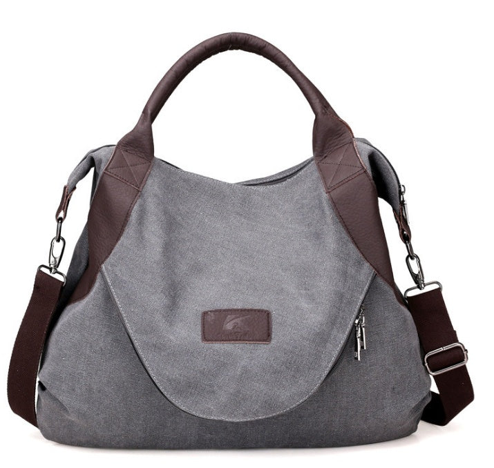 Women's Vintage Canvas Shoulder Bag – Minimalist Retro Crossbody Handbag for Everyday Use