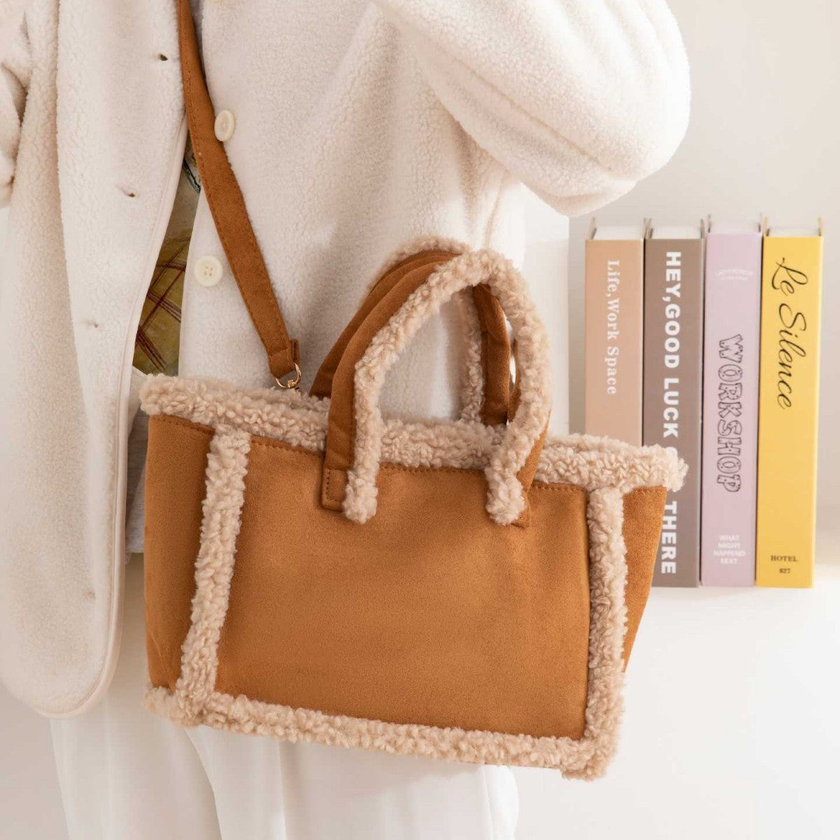 Womens Plush Crossbody Tote Bag Koalakits36