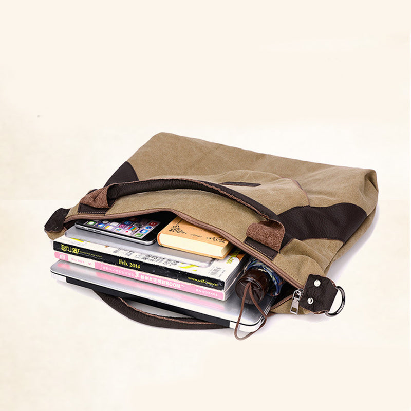 Women's Vintage Canvas Shoulder Bag – Minimalist Retro Crossbody Handbag for Everyday Use