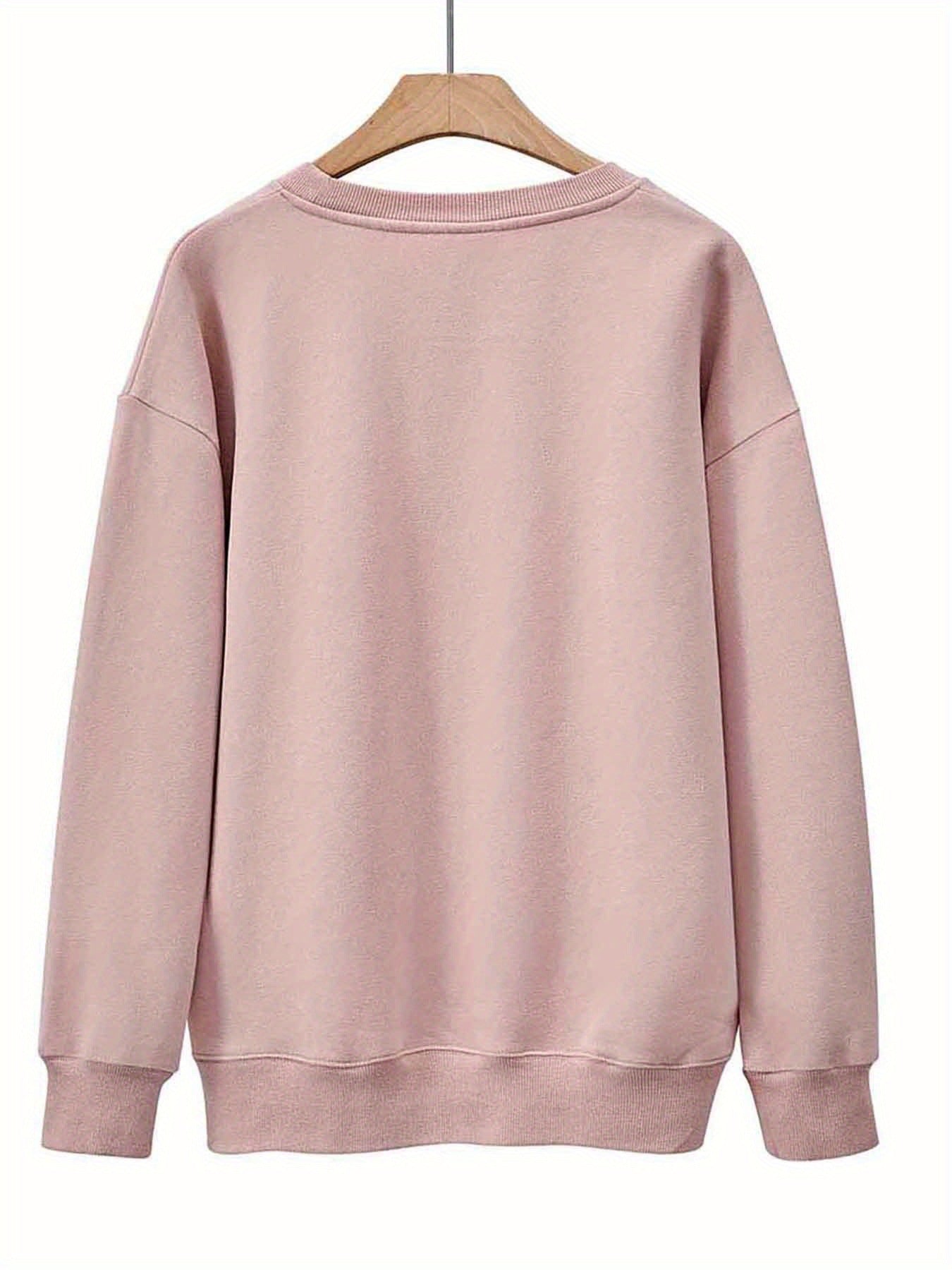 Letter Printed Hoodie Round Neck Casual Hoodie Autumn Spring