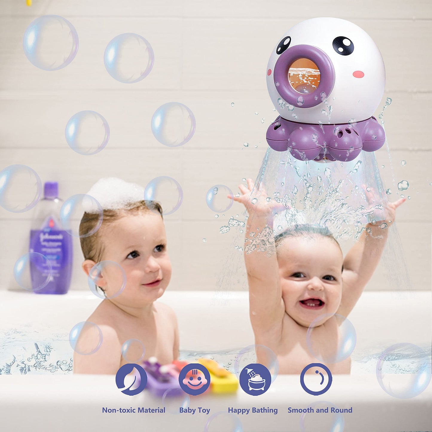 Octopus Fountain Bath Water Toy, Jet Rotating Shower Bathroom Toy, Summer Water Sprinkler Toys,