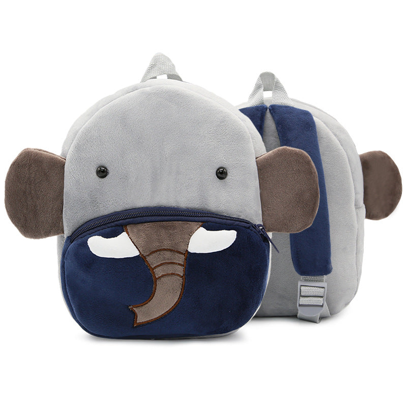 Cute Plush Animal Backpack for Kids – Cartoon Kindergarten School Bag with Zipper Pocket, Lightweight Soft Toy Design