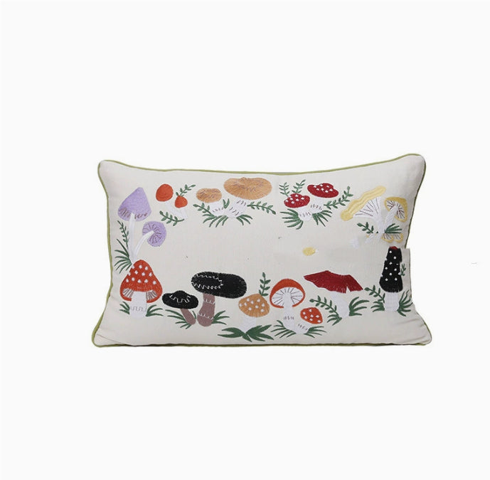 Home Embroidery Plants And Flowers Pillow