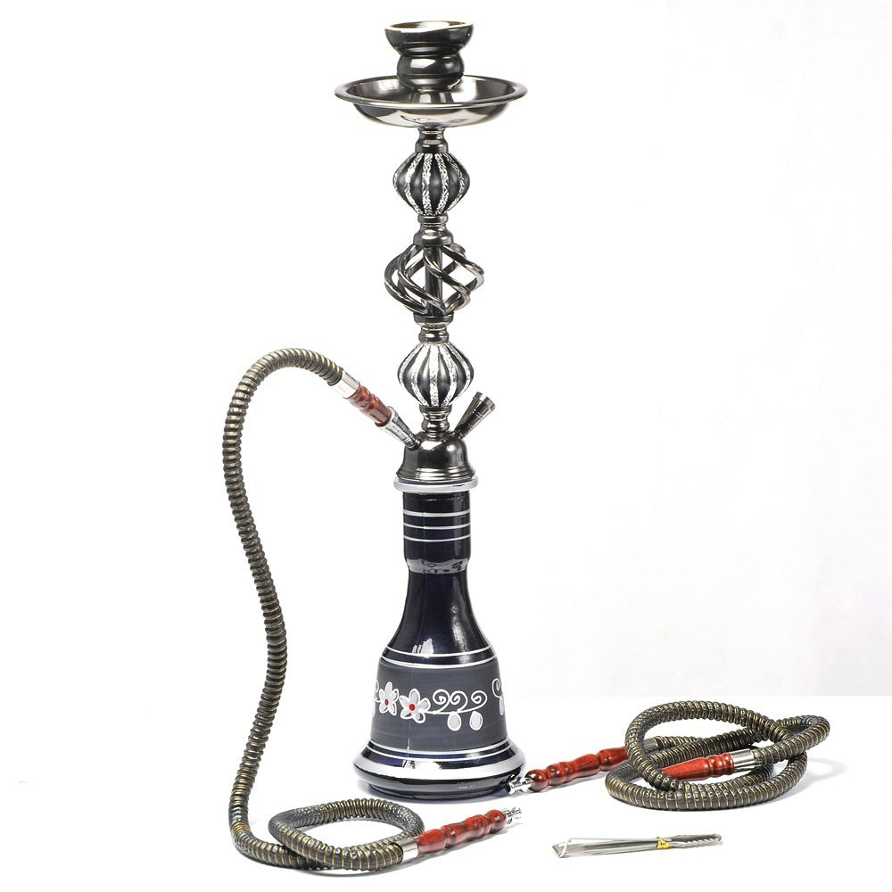 Double pipe glass hookah