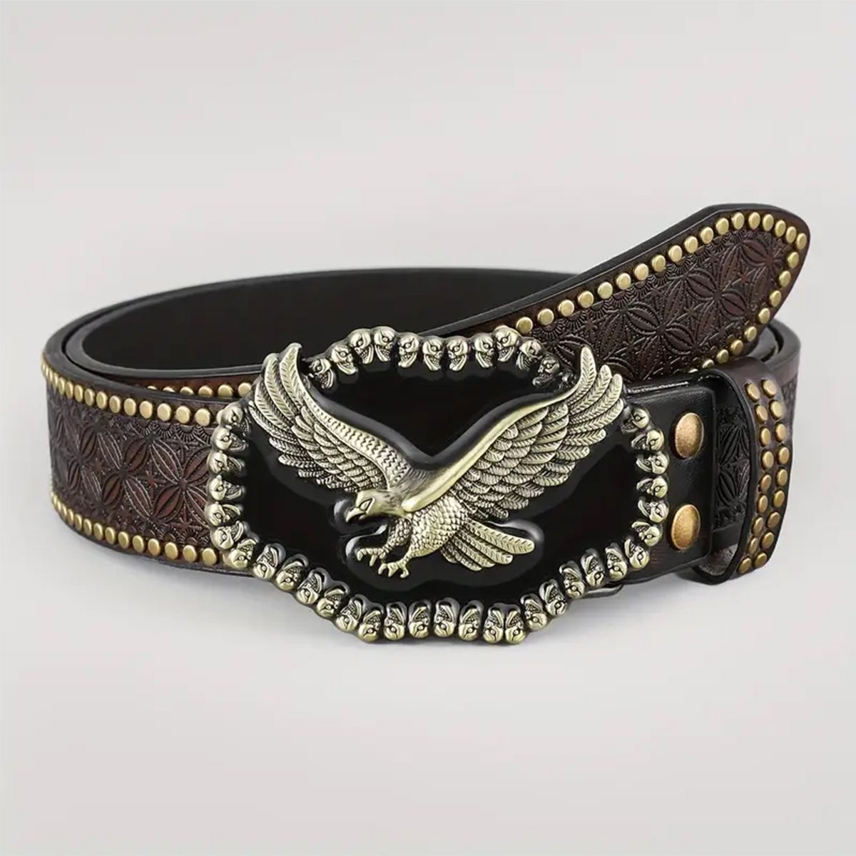 Punk Embossed Western Cowboy Belt - Elevate Your Style with Edgy Authenticity