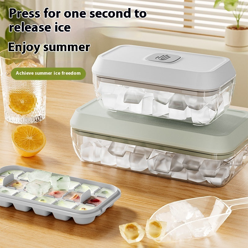 32 Grid Silicone Ice Cube Tray Mould With Lid Shovel Storage Box | Koalakits36
