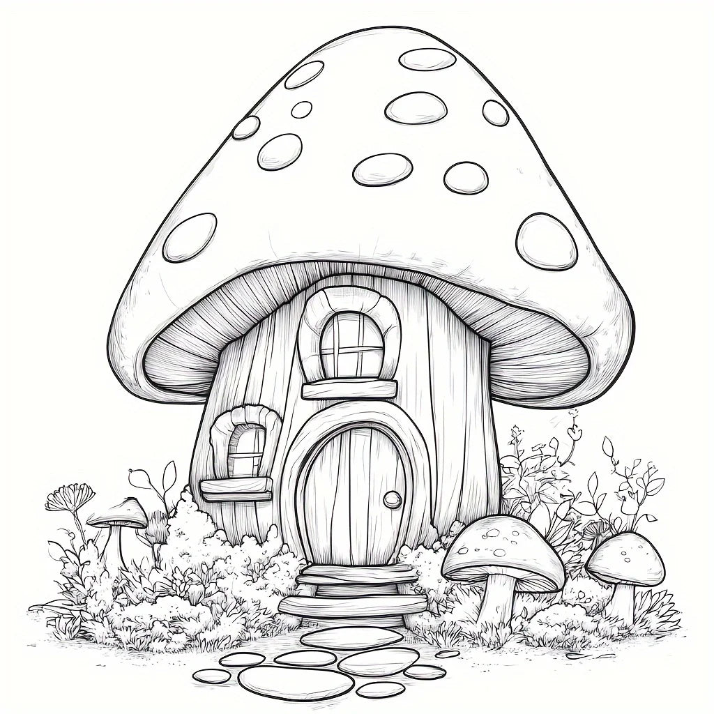 Forest House Coloring Book Coloring Book For Adult Stress Reduction Colouring Book Valentine's Day Gifting, Birthday Party Gift, Drawing Supplies