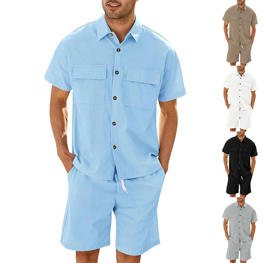 Summer Suits Men - Short Sleeve Pockets Shirt | Koalakits36