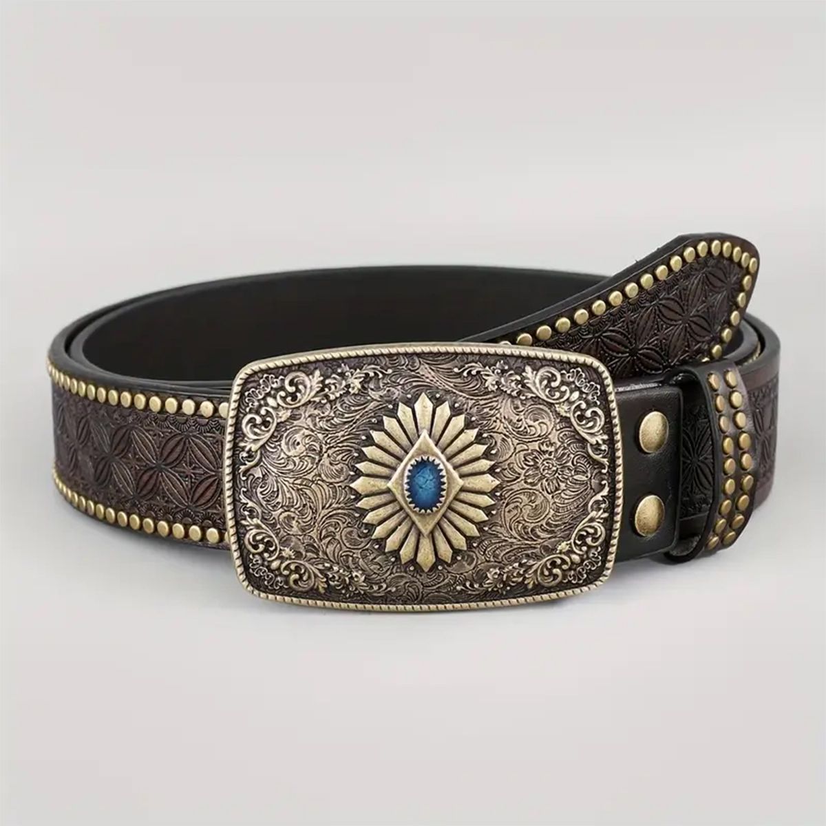 Punk Embossed Western Cowboy Belt - Elevate Your Style with Edgy Authenticity