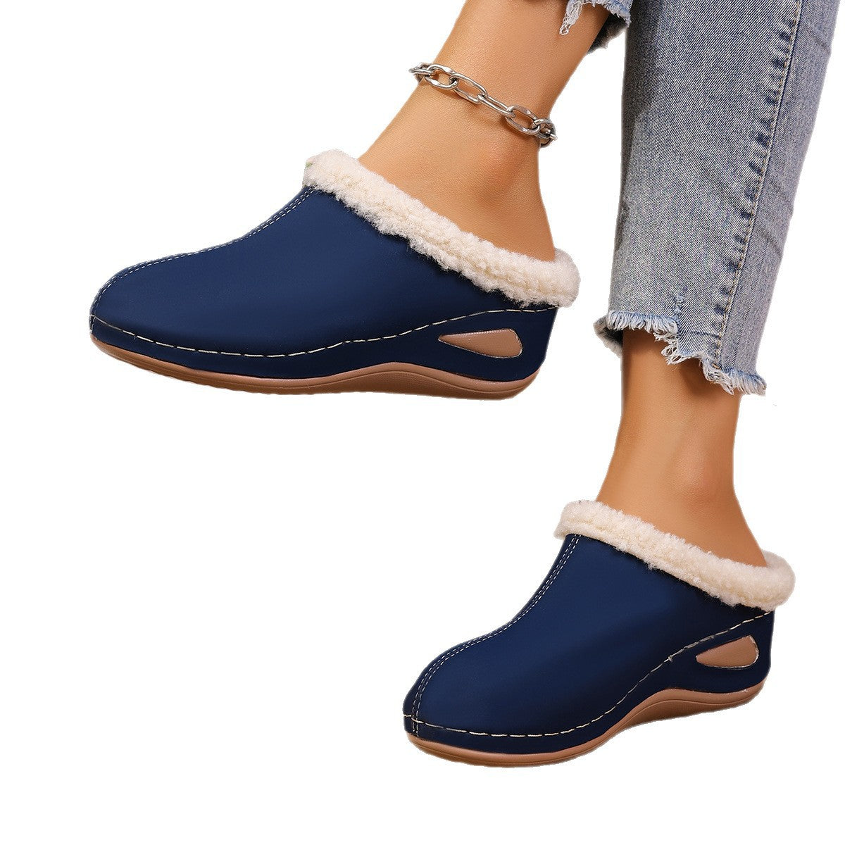 Women’s Fashion Plush Slippers Outdoor Wedges Sandals