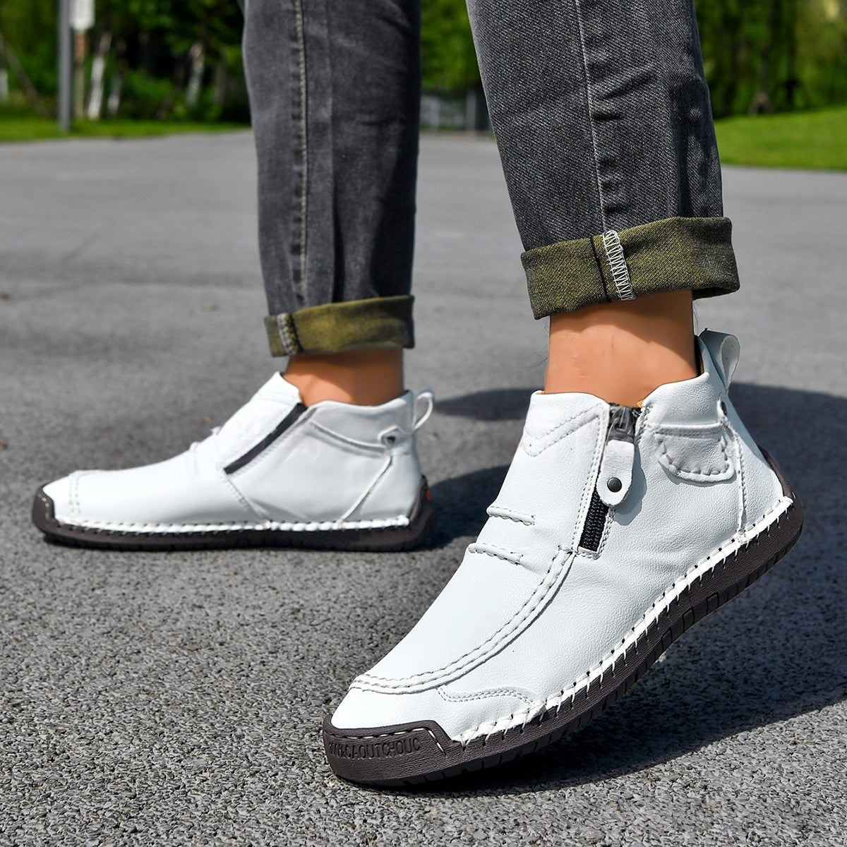 Men's Flats Ankle Boots Fashion Casual Side-zipper Boot Temperament Commuter Shoes Koalakits36
