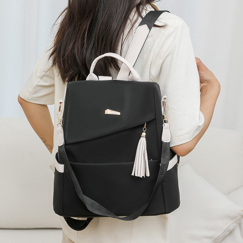 Oxford Cloth Stitching Women's Backpack Anti-Theft Back Zipper Girls | Koalakits36