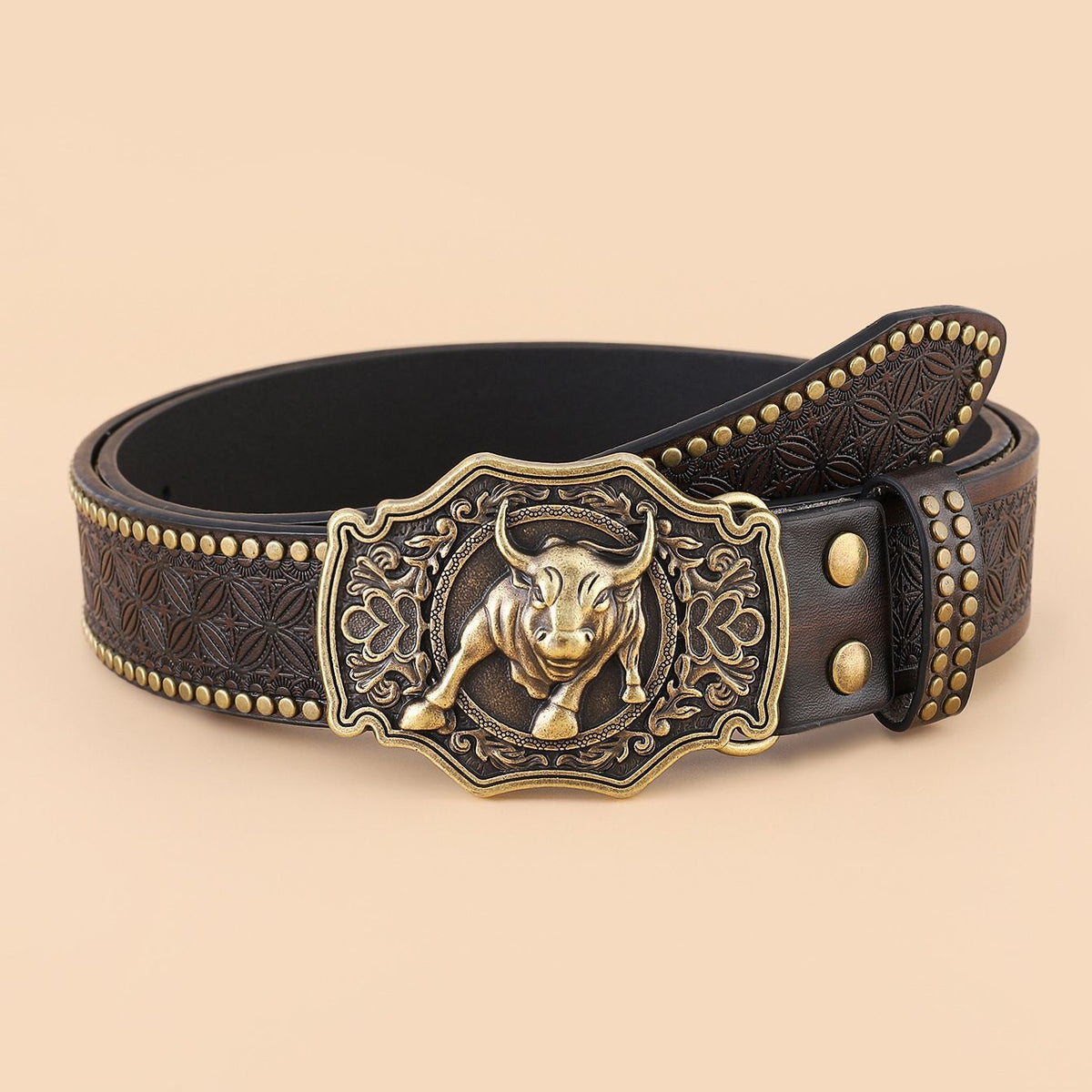 Punk Embossed Western Cowboy Belt - Elevate Your Style with Edgy Authenticity