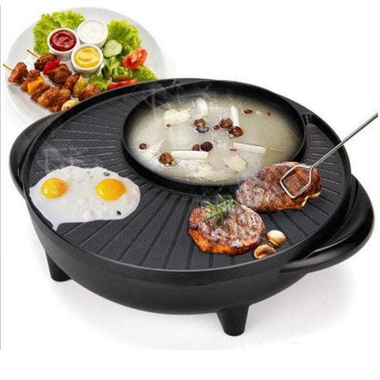 Multifunctional Electric Hot Pot &amp; Grill – 5L Large Capacity Teppanyaki Pan