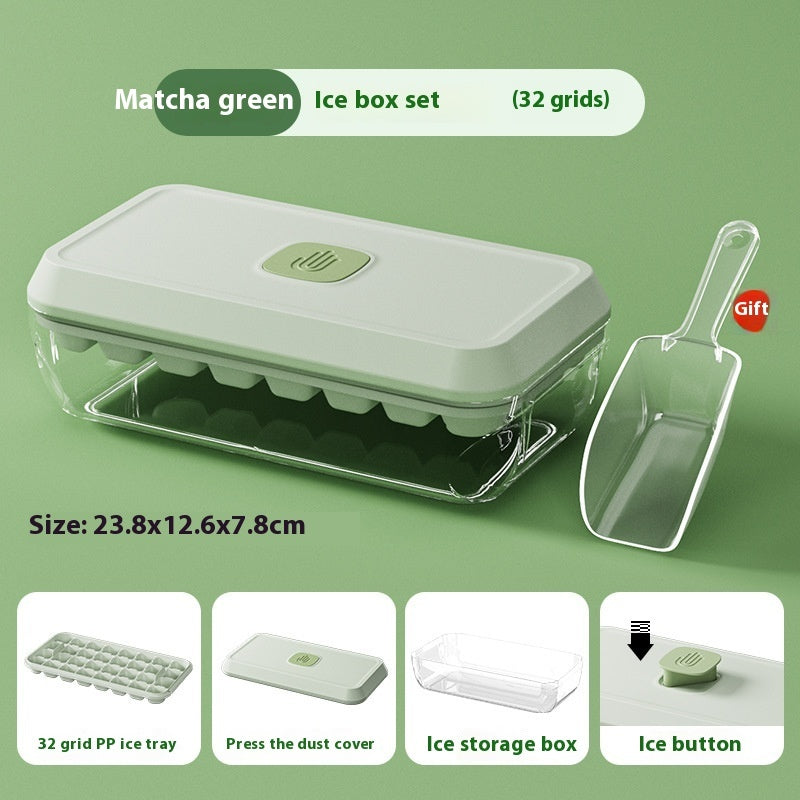 32 Grid Silicone Ice Cube Tray Mould With Lid Shovel Storage Box | Koalakits36