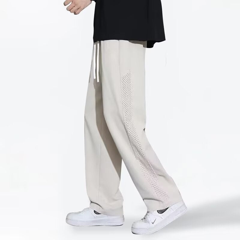 Straight-leg Ice Silk Pants Mens Breathable Casual Pants