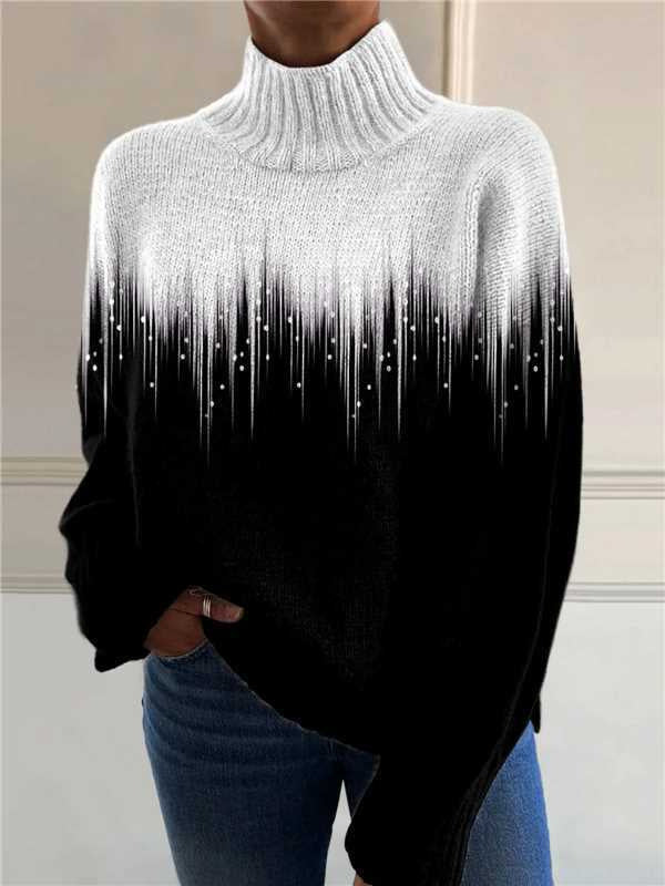 Women's Christmas Printed Turtleneck Sweater Koalakits36
