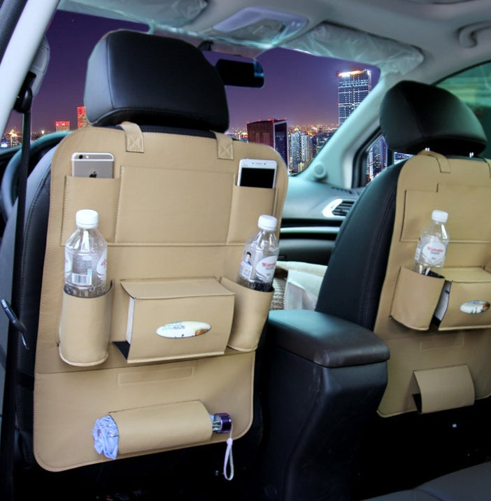 HQ Leather Car Seat Organizer – Premium Leather Storage Pockets for Cars, SUVs & Trucks