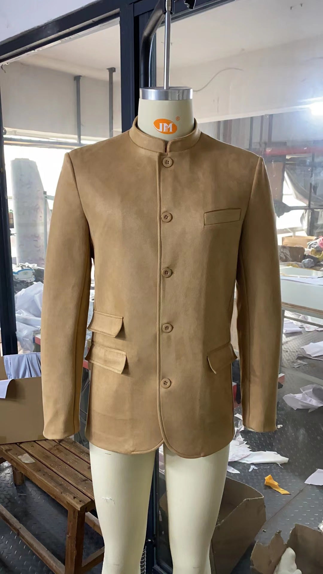 Men's Business Casual Suit Jacket Autumn Winter Fashion Commuter Daily Basic Blazer Solid Stand Collar Jacket Men's Clothing Koalakits36