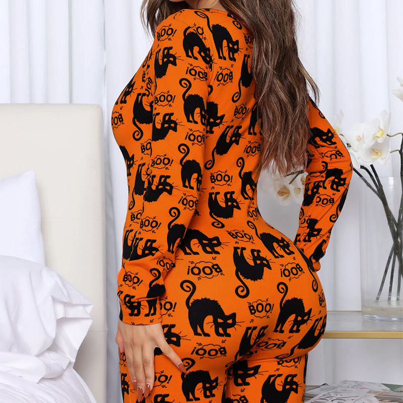 Long Sleeve Printed Jumpsuit - Halloween Jumpsuit | Koalakits36