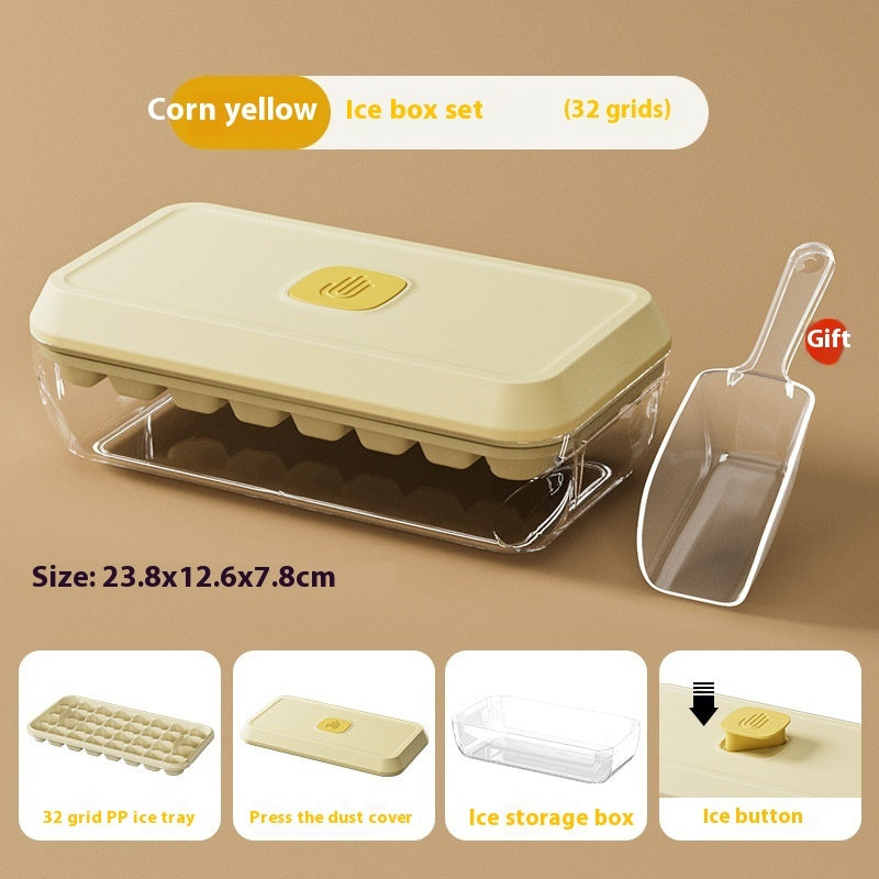 32 Grid Silicone Ice Cube Tray Mould With Lid Shovel Storage Box | Koalakits36