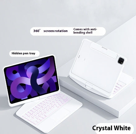 360 Swivel Keyboard Clear Case For IPad Smart Trackpad Bluetooth Keyboard Case