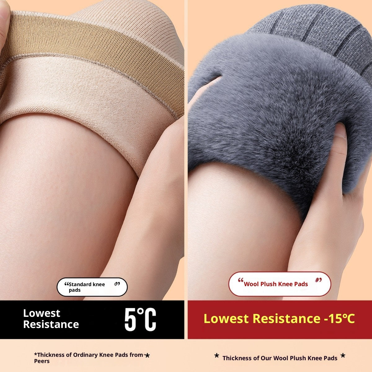 Universal Cold-proof Warm Knee Pads Elastic Windproof Thick Knee Protector Wraps Leg Soft Knee Koalakits36