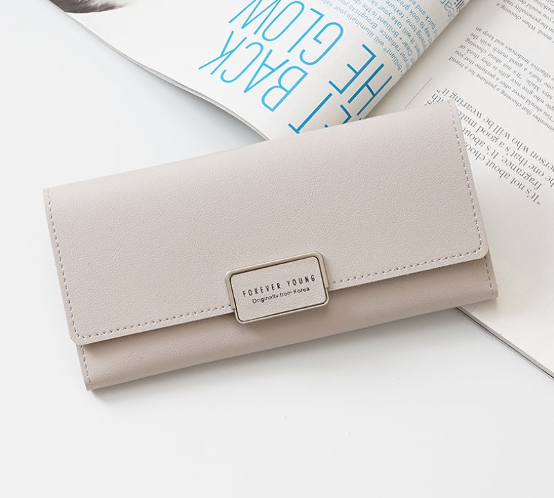 Korean Three-Fold Women's Wallet: Stylish & Functional PU Leather 