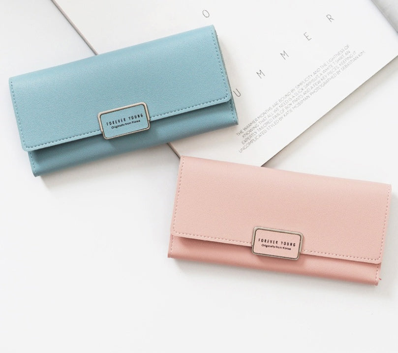 Korean Three-Fold Women's Wallet: Stylish & Functional PU Leather Accessory