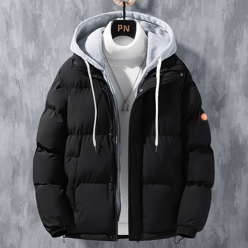 Fashion Hooded Jacket Men Winter Windproof Thickened
