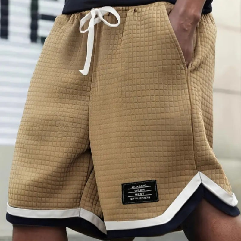 Men's Casual Loose Striped Webbing Trendy Plaid Sports Shorts