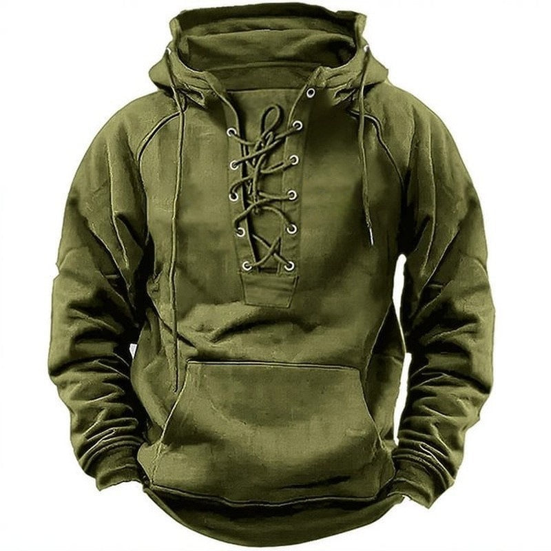 Lace-up Hoodie Casual Sports Pocket Sweatshirt Men's Long-sleeved Clothing Koalakits36