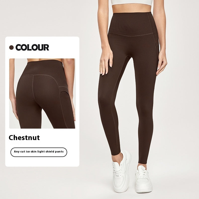 Cool Feeling Yoga Pants Outer Wear Pocket High Waist Hip Lift Sports Tights | Koalakits36