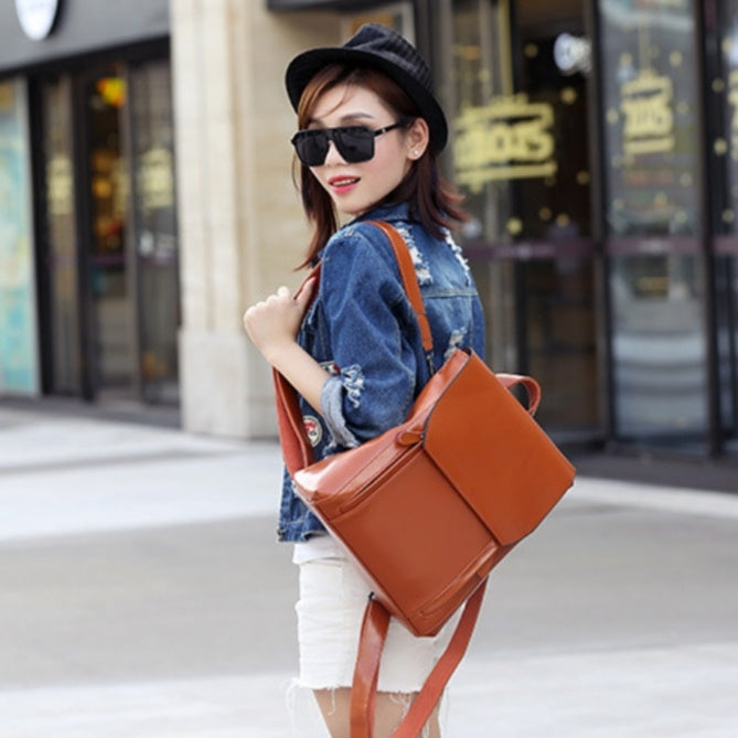 Women Backpack Cross Body Shoulder Bag Genuine Leather Laptop Rucksack Messenger Bag | Koalakits36