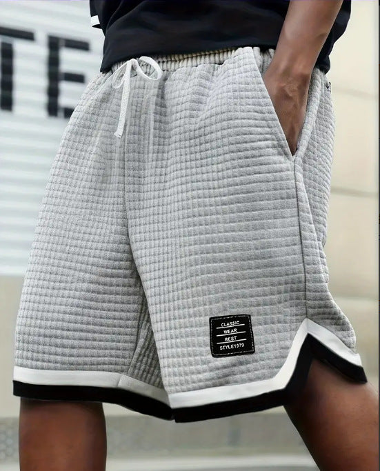 Men's Casual Loose Striped Webbing Trendy Plaid Sports Shorts